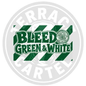 Bleed Green & White 10x6cm Stickers Bleed Green & White - Celtic Stickers