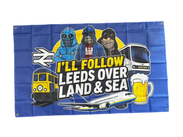 I'll Follow Leeds Over Land & Sea 5x3ft Flag