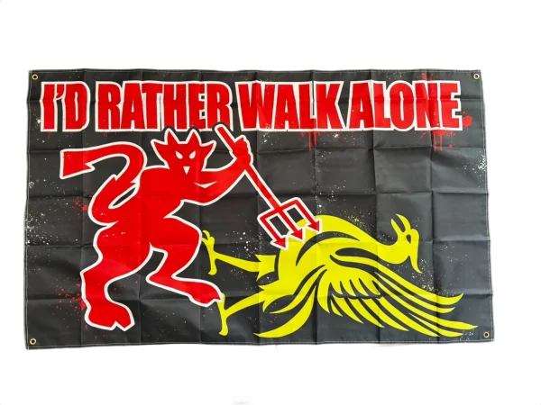 Man Utd Flag Manchester United I’d Rather Walk Alone 5x3ft Flag